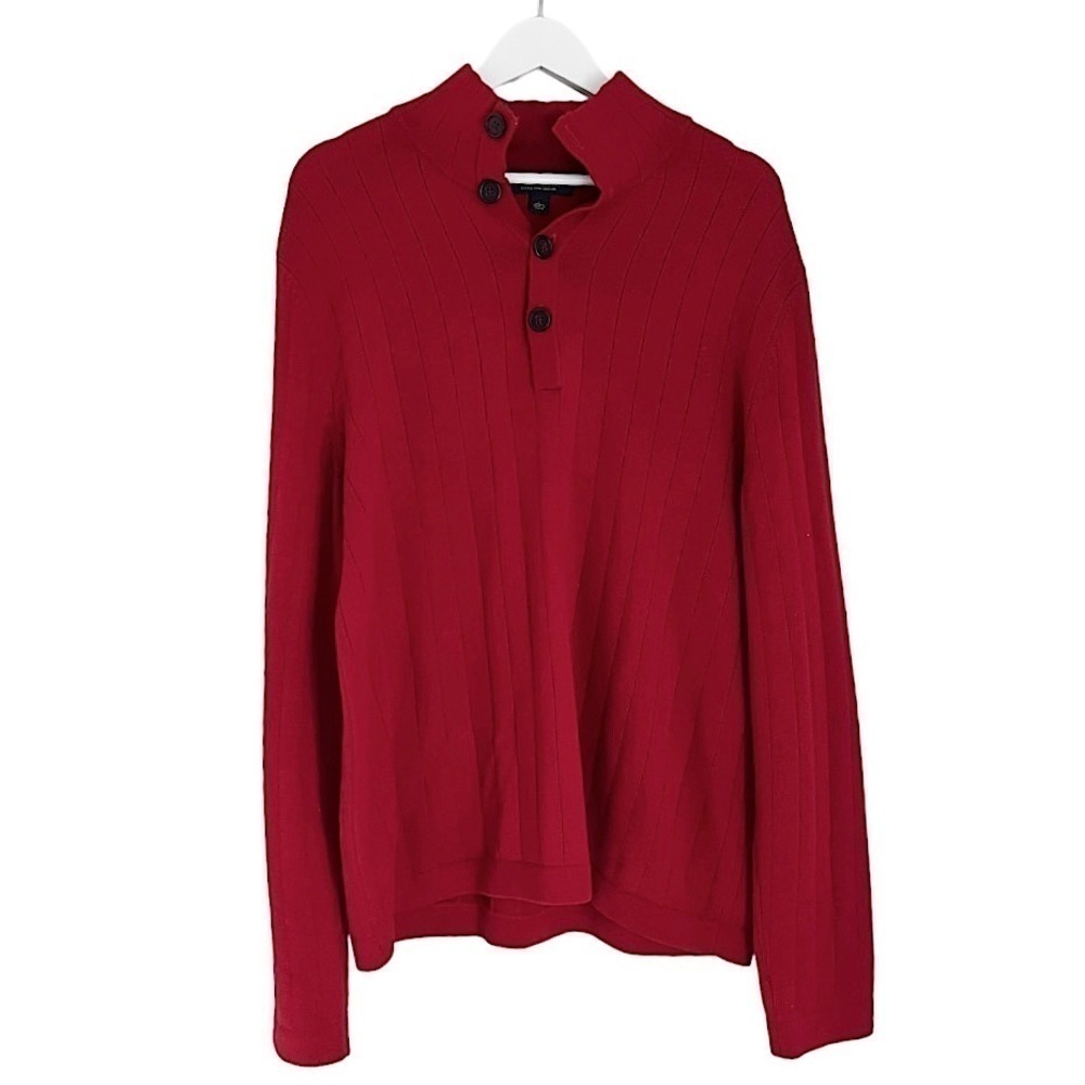 Banana Republic Merino Wool Men’s Ribbed Long Sleeve Sweater Red Size‎ Large